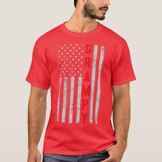 Grampy Funny Fathers Day Vintage Patriotic America T-Shirt