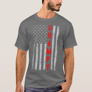 Grampy Funny Vathers Day Vintag Patriotic Amerika T-Shirt