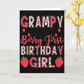 Grampy Of The Berry First Birthday Girl Strawberry Karte (Gelbe Blume)