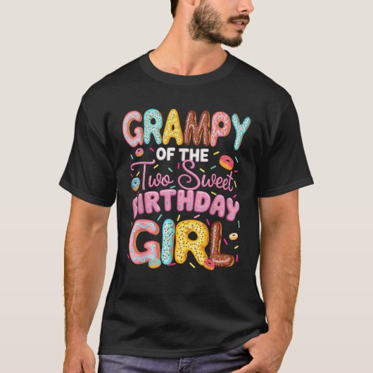 Grampy Of The Two Sweet Birthday Girl Donut 2Nd Bi T-Shirt (Vorderseite)