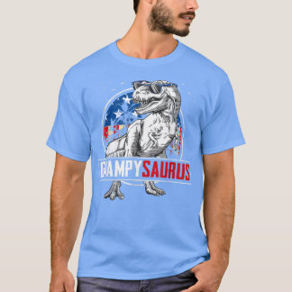 Grampy saurus Dinosaur T Re American Flag Familie T-Shirt