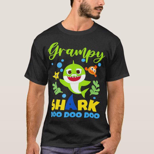 Grampy Shark Gift Cute Baby Shark Family Matching T-Shirt (Vorderseite)
