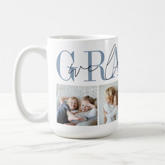Grampy We Liebe You 4 Foto Collage Kaffeetasse (Links)
