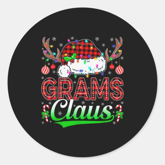 Grams Claus Christmas Lights Matching Family Xmas  Runder Aufkleber (Vorderseite)