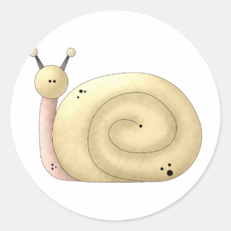 Gram's Garden ・ Gelbe Schnecke Runder Aufkleber
