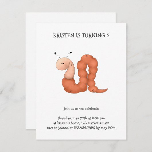 Gram's Garden ・ Roter Wurm Einladung (Vorne/Hinten)