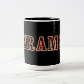 GRAMS Rustikales Rotes Buffalo Schachbrett Quadrat Zweifarbige Tasse (Mittel)