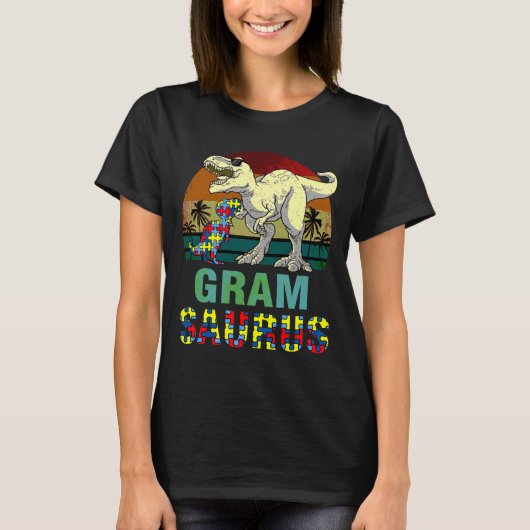 Gramsaurus Dinosaur Rex Gram Saurus Autism Awarene T-Shirt (Vorderseite)