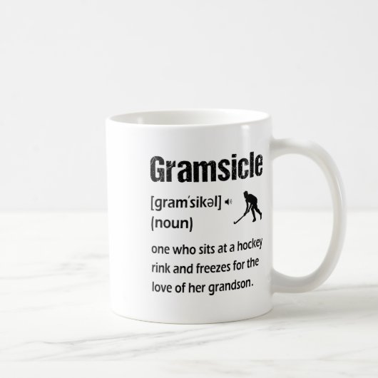 Gramsicle Funny Ice Hockey Grandma Sicle Definitio Kaffeetasse (Rechts)