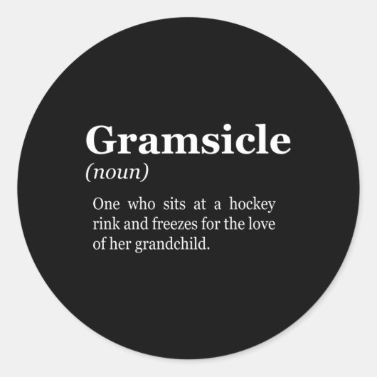 Gramsicle Hockey Oma Sicle Runder Aufkleber (Vorderseite)