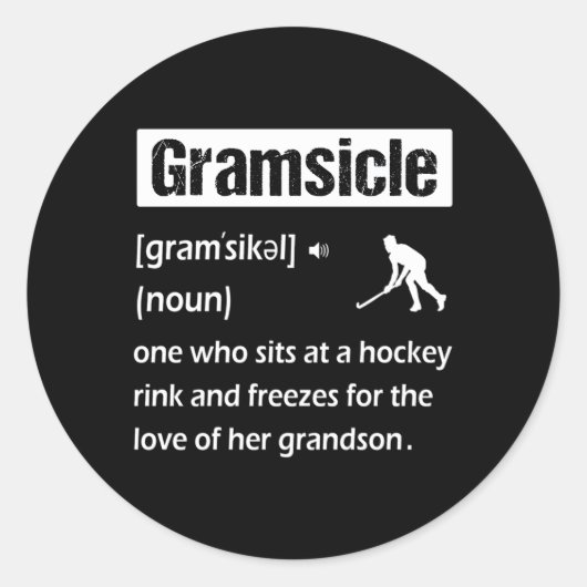 Gramsicle Ice Hockey OORAMA Sicle Definition Runder Aufkleber (Vorderseite)