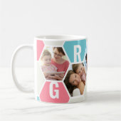 Gran 5 Foto bearbeitbar 4 Letter Bee und Honeycomb Kaffeetasse (Links)