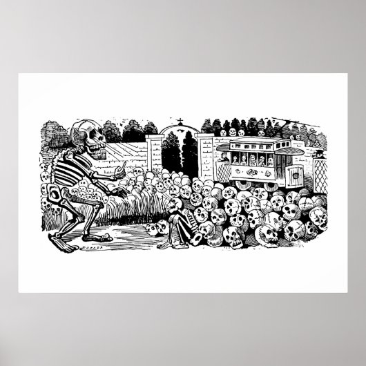 Gran Calavera Eléctrica von José Guadalupe Posada Poster (Vorne)