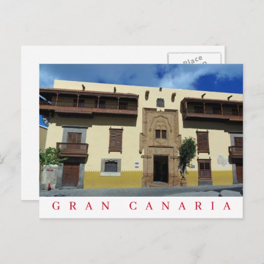 Gran Canaria Casa Museo de Colón Aussicht Postkart Postkarte (Vorne/Hinten)