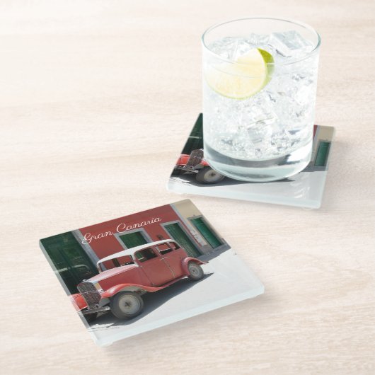 Gran Canaria Glasuntersetzer (Schrägansicht)