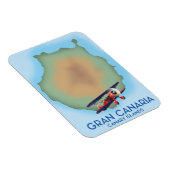 Gran Canaria Kanarische Insel, Reise Poster Kunst. Magnet (Rechte Seite)