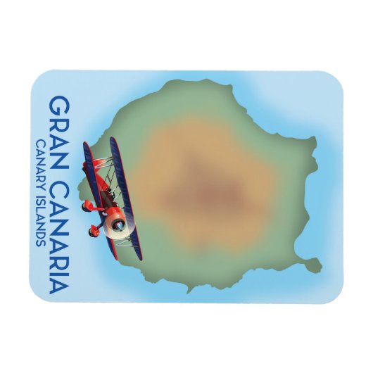 Gran Canaria Kanarische Insel, Reise Poster Kunst. Magnet (Horizontal)