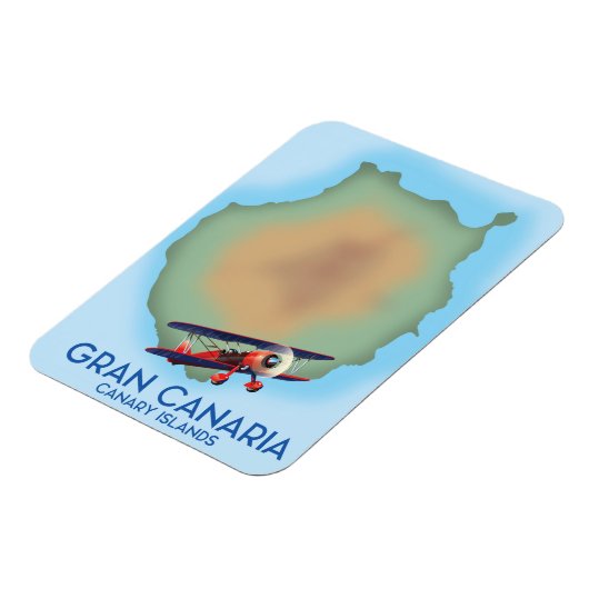 Gran Canaria Kanarische Insel, Reise Poster Kunst. Magnet (Linke Seite)