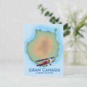 Gran Canaria Kanarische Insel, Reise Poster Kunst. Postkarte (Stehend Vorderseite)