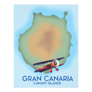 Gran Canaria Kanarische Insel, Reiseposter Kunst. Fotodruck