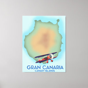 Gran Canaria Kanarische Insel, Reiseposter Kunst. Leinwanddruck