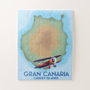 Gran Canaria Kanarische Insel, Reiseposter Kunst. Puzzle
