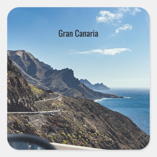 Gran Canaria (Kanarische Insel) Spanien Quadratischer Aufkleber (Vorderseite)