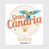 Gran Canaria Parrot Kanarische Inseln Spanien Vint Aufkleber (Blatt)