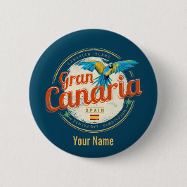 Gran Canaria Parrot Kanarische Inseln Spanien Vint Button