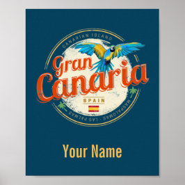 Gran Canaria Parrot Kanarische Inseln Spanien Vint Poster