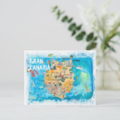 Gran Canaria Spanien Illustrierte Karte (Stehend Vorderseite)
