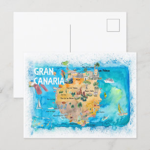 Gran Canaria Spanien Illustrierte Karte