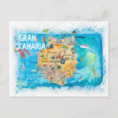 Gran Canaria Spanien Illustrierte Karte (Vorderseite)