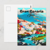 Gran Canaria Spanien Reise Kunst Postkarte Kunst | (Vorne/Hinten)