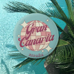 Gran Canaria Spanien Tourismus Souvenir Button<br><div class="desc">Gran Canaria Isla de España,  Spanien,  Retro Vintag Design mit einer Diskothek in rosa und apricot pfirsichfarben. Dieser schöne Knopf ist ein idealer Dekogegenstand,  Geschenk oder Andenken für die Bewohner Gran Canarias,  Besucher,  Touristen oder Fans.</div>