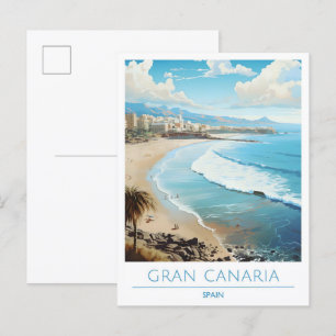 Gran Canaria Spanien Vintage Reise Postkarte