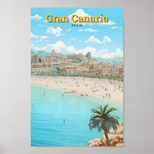 Gran Canaria Spanien Vintage Travel Poster (Vorne)