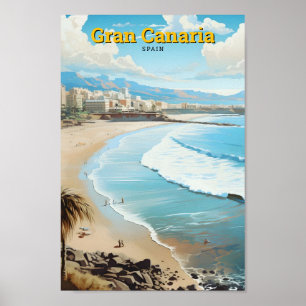Gran Canaria Spanien Vintage Travel Poster