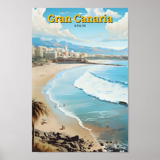 Gran Canaria Spanien Vintage Travel Poster (Vorne)