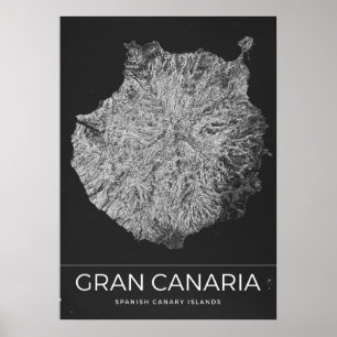 Gran Canaria Vintage-Reisekarte Poster