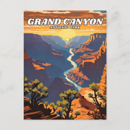 Gran Canyon National Park Illustrationsprogramm Postkarte (Vorderseite)