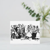 Gran-Fandango mexikanische Skelette Postkarte (Stehend Vorderseite)