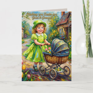 GRAN & GRAMPS~ OSTER-VINTAGE-KUNST ~ Süßes Kind ~ Feiertagskarte