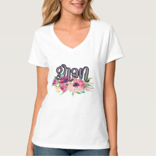 Gran mit Aquarellfarben-Blume T-Shirt