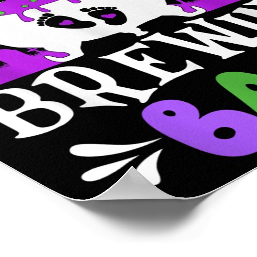 Gran Of The Brewing Baby Grandma To Be Halloween Poster (Ecke)