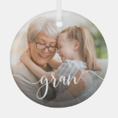 Gran Oma Script Overlay Ornament Aus Glas (Vorderseite)