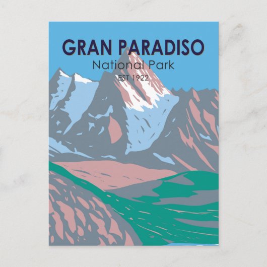 Gran Paradiso Nationalpark Italien Vintag Postkarte (Vorderseite)