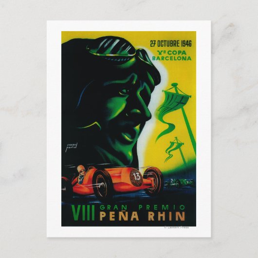 Gran Premio Pena Rhin Vintag Poster Europe Postkarte (Vorderseite)