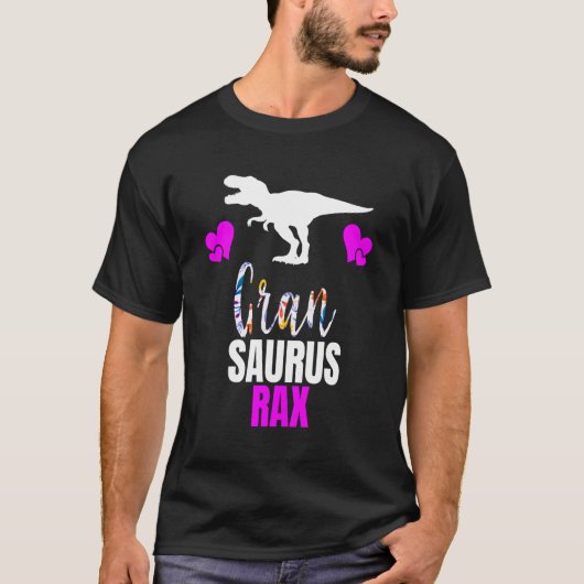 Gran Saurus Rex Nanasaurus Grandma Mutter Day Bi T-Shirt (Vorderseite)