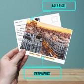 Gran Via Madrid Spanien Moderne Postkarte